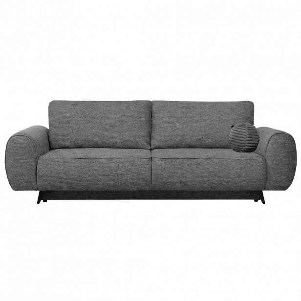 Beautysofa ROZKLÁDACÍ POHOVKA Vito, 3místná s úložným prostorem, systém DL, žinylková látka, tmavě šedá