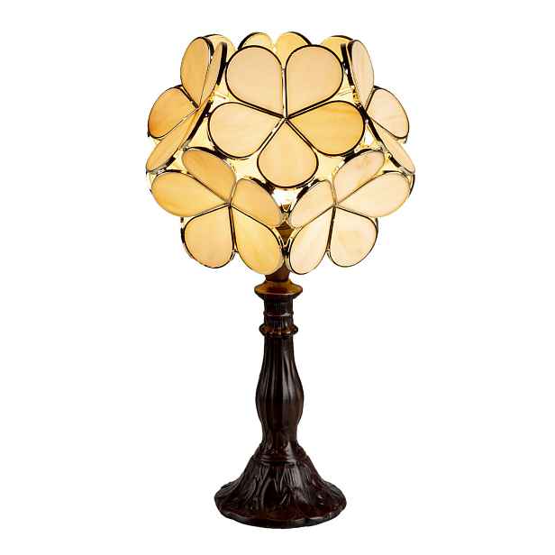 Béžová stolní lampa Tiffany Bloom - 21*21*38 cm E14/max 1*25W Clayre & Eef
