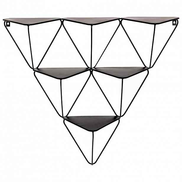 NÁSTĚNNÝ REGÁL, černá, 72/63/22 cm