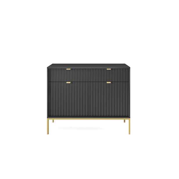 Piaski Komoda Nova 104 cm se zásuvkami černá/zlatá