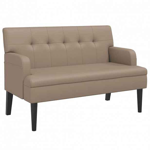 vidaXL Lavice s opěradlem cappuccino 112 x 65,5 x 75 cm umělá kůže