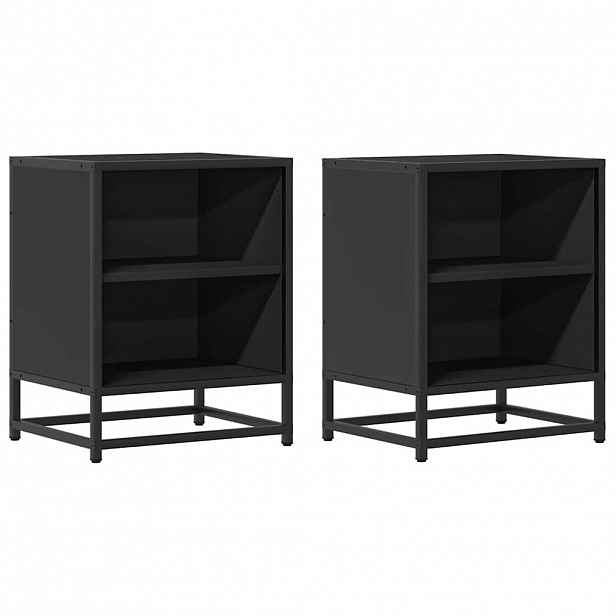 vidaXL Noční stolky 2 ks černý 40x31x50 cm kompozitní dřevo a kov
