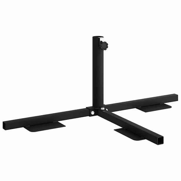 vidaXL Rám poloviční základny parasolu Černá Ocel for 32-38 mm Pole