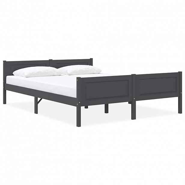 vidaXL Rám postele masivní borové dřevo šedý 120 x 200 cm