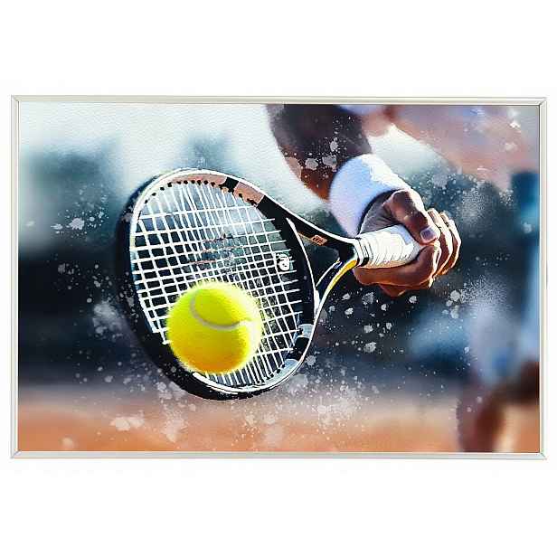 Plakát Rámeček Hliník Tenis Sport Raketa Míč Kurt Akce Pohyb 60x40