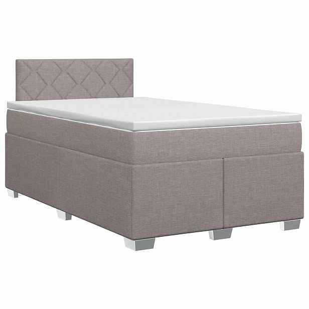 vidaXL Postel boxspring s matrací s čelo Taupe 120 x 190 cm Textil