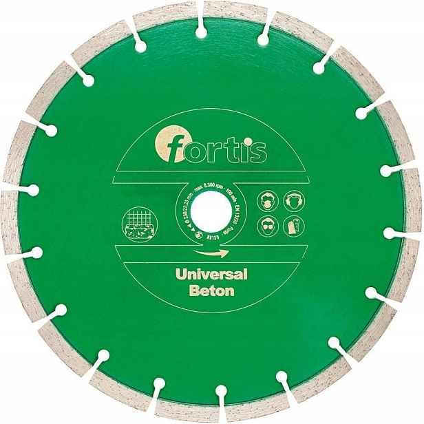 Diamantový kotouč na betonu Ø 230 mm segm. slinutý 10 mm otvor 22,2 mm Fortis