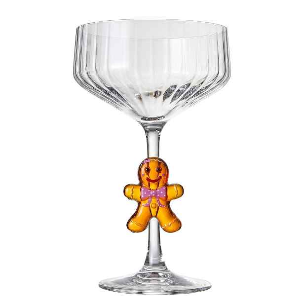 GINGER BREAD Sklenice na šampaňské perníková panenka 320 ml