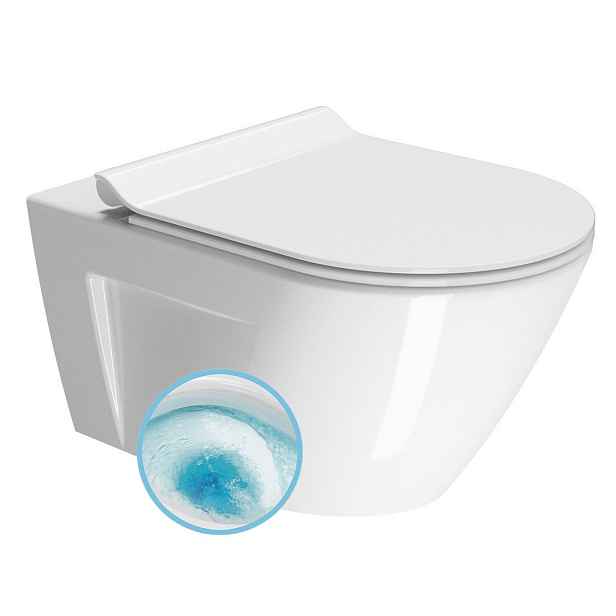 GSI NORM závěsná WC mísa, GeniusFlush, 36x55cm, bílá ExtraGlaze