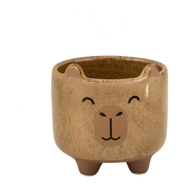 Kameninový ručně malovaný obal na květináč ø 7,5 cm Mojave Capybara – Sass & Belle