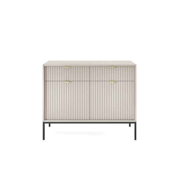 Piaski Komoda Nova 104 cm se zásuvkami kašmír/černá