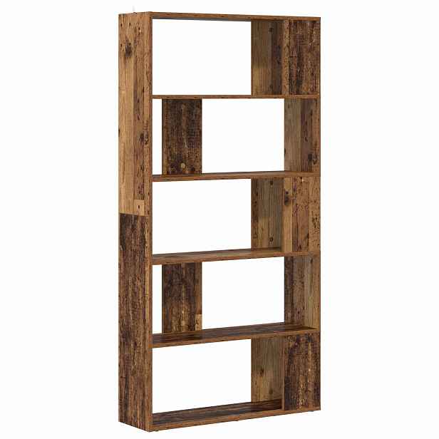 vidaXL Knihovna 80 x 24 x 159 cm Kompozitní dřevo Staré dřevo