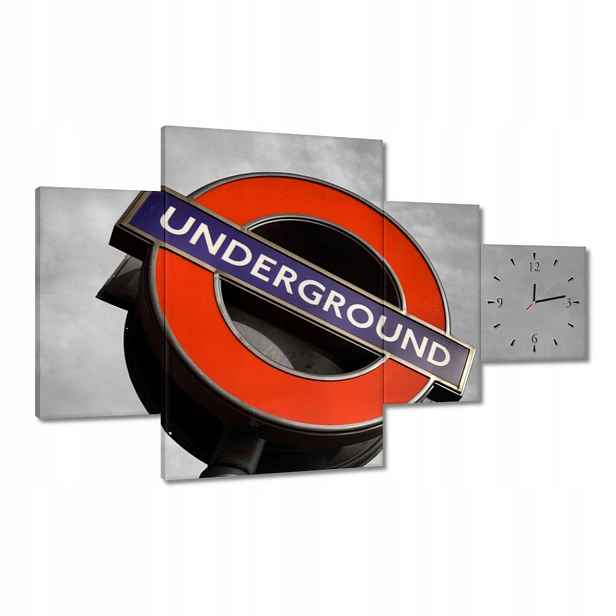 Nástěnné hodiny 130x80 Znak Underground Londýn