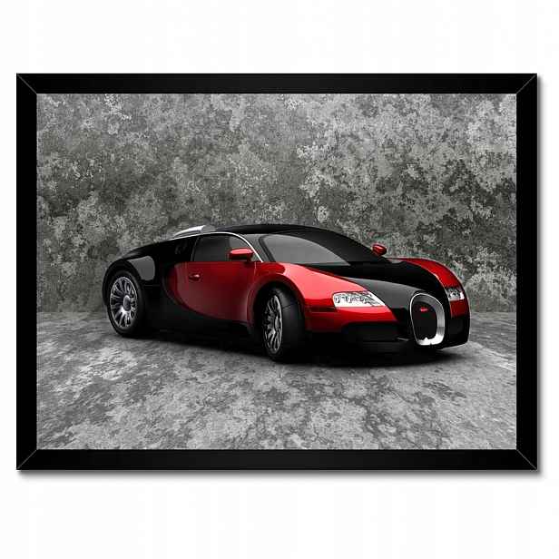 Plakáty v rámu 40x30 Bugatti Veyron Červená