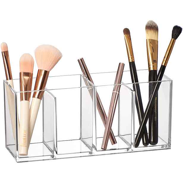 5Five® Transparentní box, 4 přihrádky na stojící předměty, SELENA