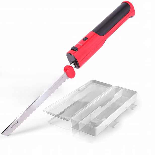 Nůž Nutrichef Na Maso Chléb Ryby Usb Červený Víceúčelový