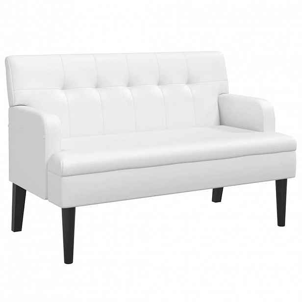 vidaXL Lavice s opěradlem bílá 112 x 65,5 x 75 cm umělá kůže