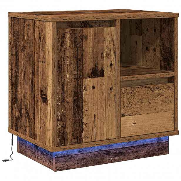vidaXL Noční skříňka Staré dřevo 50 x 34,5 x 50 cm. Kompozitní dřevo