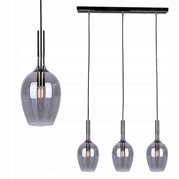 Závěsná lampa Lugano Smoked 3xE14