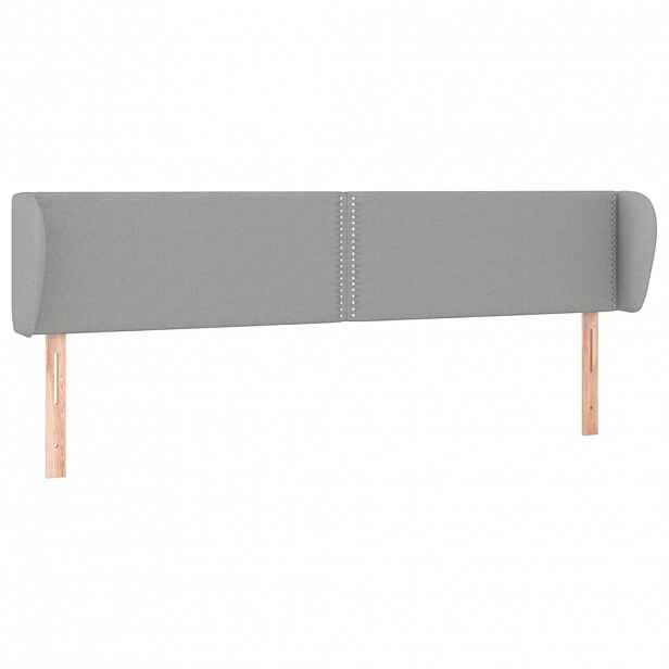 vidaXL Čelo postele typu ušák světle šedé 203x23x78/88 cm textil
