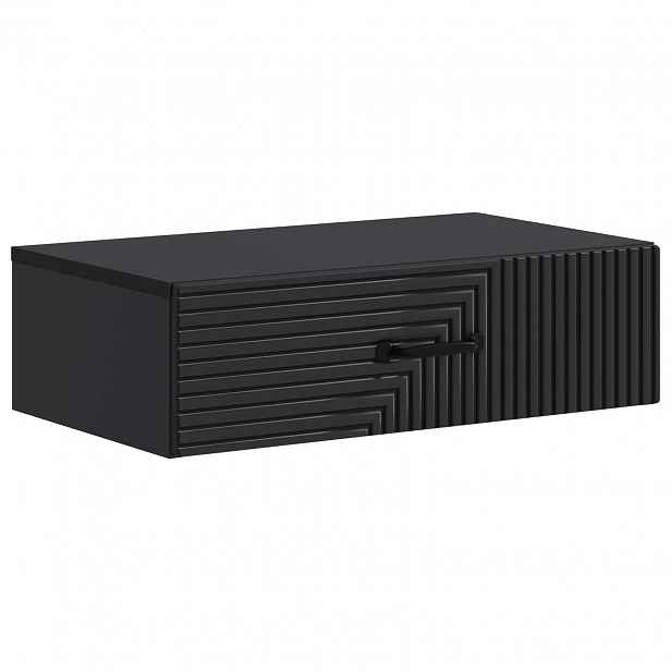 vidaXL Nástěnný boční stůl 59 x 34,5 x 17 cm Kompozitní dřevo Černá