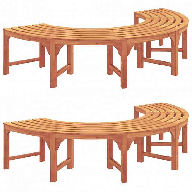 vidaXL Stromová lavička 8 -Seater 2 ks 160 x 80 x 45cm Přírodní