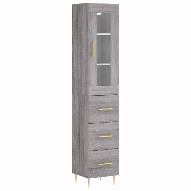 vidaXL Skříň highboard šedá sonoma 34,5 x 34 x 180 cm kompozitní dřevo