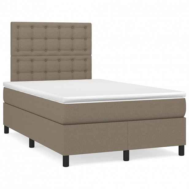 vidaXL Box spring postel s matrací taupe 120x200 cm textil