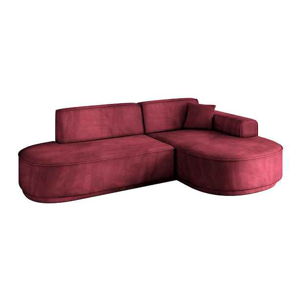 ALTDECOR ROHOVÁ SEDAČKA s otomanem, pravá MARI-L1-v3 243x171x83 Bordó Velur