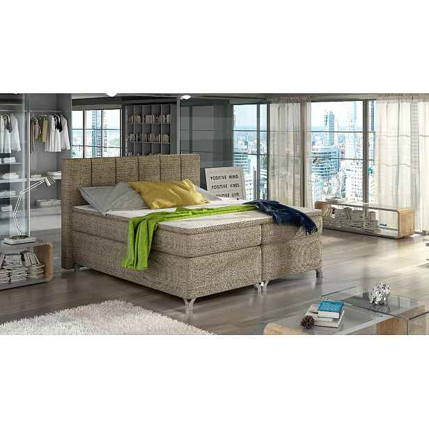 Boxspring Basilio Rozměr: 140 x 200 cm, látka: Berlin 03, Varianta: S LED osvětlení