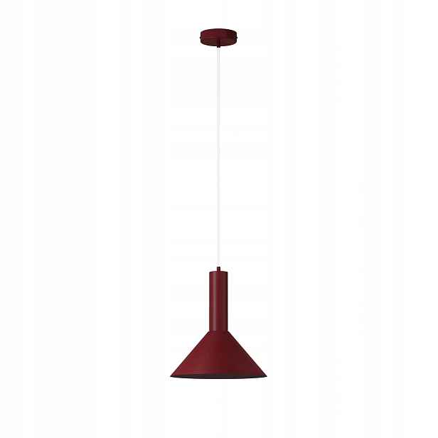 Minimalistická závěsná lampa bordový kužel 1xE27 15W Sigma Lighting