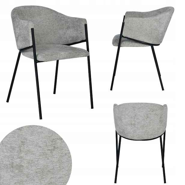 Moderní jídelní židle Roza do obývacího pokoje šedá Glamour čalouněná Scandi