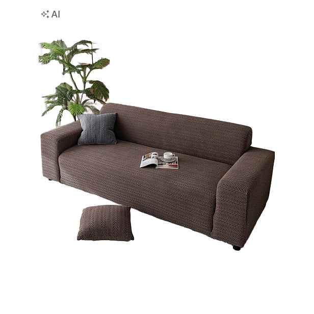 Shein Hnědý Elastický Potah Na Pohovku 3 Seater S Vzorem 1LA