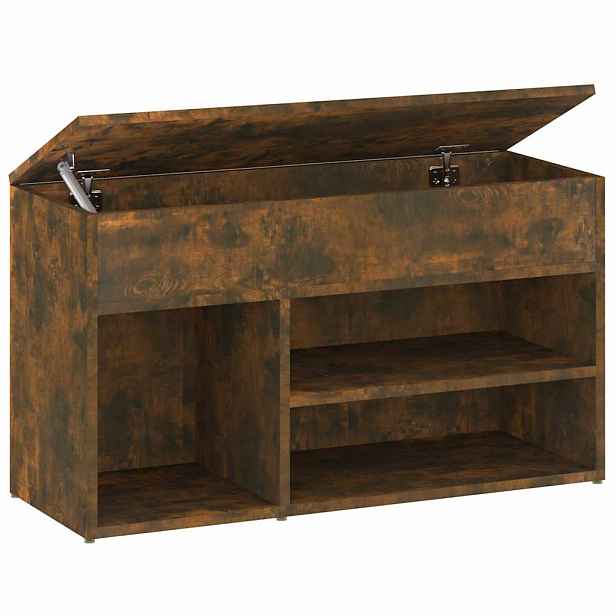 vidaXL Lavice s botníkem kouřový dub 80 x 30 x 45 cm kompozitní dřevo