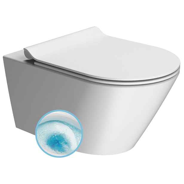 GSI KUBE X závěsná WC mísa, GeniusFlush, 36x55cm, bílá dual-mat