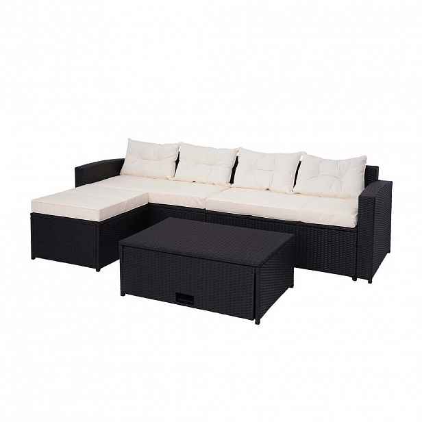 MCW POLY-RATTAN SADA Černá, béžová