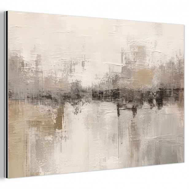 MuchoWow KOVOVÝ OBRAZ Moderní umění - Abstraktní - Béžová 90x60 cm