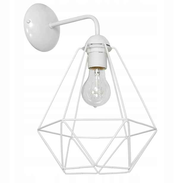 Nástěnná lampa Basket Bílá Kovová Stínidlo 1xE27 Nástěnné svítidlo do obývacího pokoje