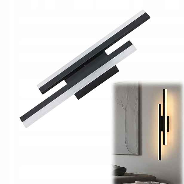 Nástěnná Led Lampa Černá Moderní 20W 3000K Do Obývacího Pokoje