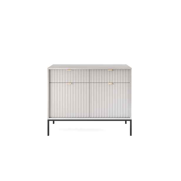 Piaski Komoda Nova 104 cm se zásuvkami šedá/černá