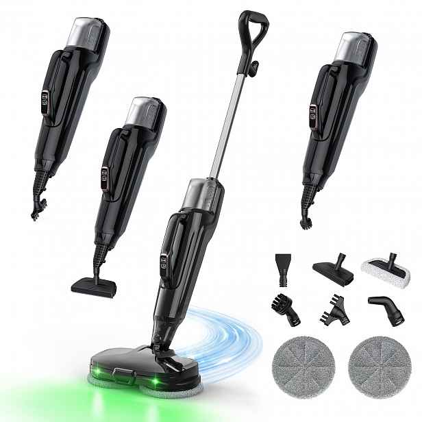 TEMU Lubluelu 1380W 6v1 Parní Mop, Parní Čistič, Parní Koště, Elektrický Parní Mop Odstraňuje Odolné Skvrny, s Nádrží 500ml, Efektivní a Snadné