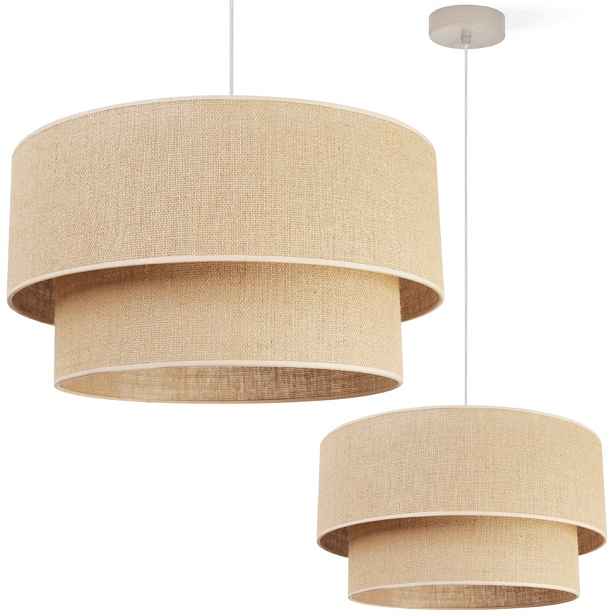 Závěsná Stropní Lampa Lustr S Jutovým Stínidlem, Boho, Béžová, Do Ložnice