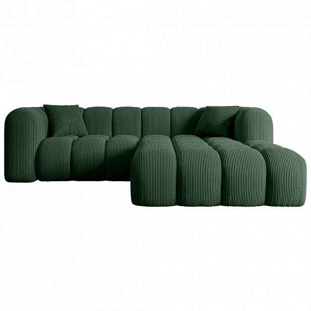 ALTDECOR ROHOVÁ SEDACÍ SOUPRAVA s otomanem vpravo OLEA-L1 – 231 × 173 × 74 cm, zelená