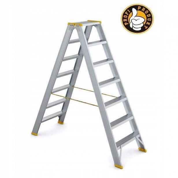 Schůdky Al, 2 x 8 příček, nosnost 150 kg, oboustranné, Alve Forte 9408
