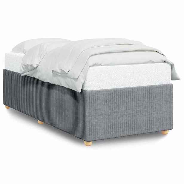vidaXL Rám postele bez matrace světle šedá 100 x 200 cm textil