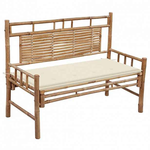 vidaXL Zahradní lavice s poduškou 120 cm bambus