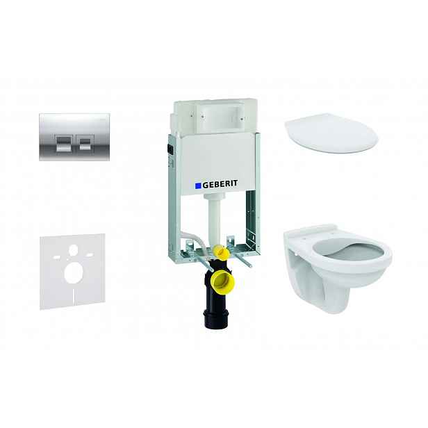 Geberit Kombifix - Set předstěnové instalace, klozet Alpha se sedátkem, tlačítko Delta35, lesklý chrom 110.100.00.1 NR5