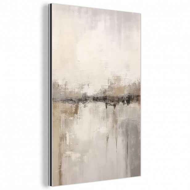MuchoWow KOVOVÝ OBRAZ Moderní umění - Abstraktní - Béžová 40x60 cm