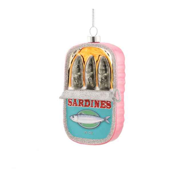 Skleněná vánoční ozdoba 7 cm Can of Sardines – Sass & Belle