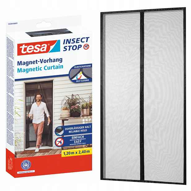 Tesa Moskytiéra magnetická samouzavírací síť Balkonové dveře 1,2 x 2,4 m